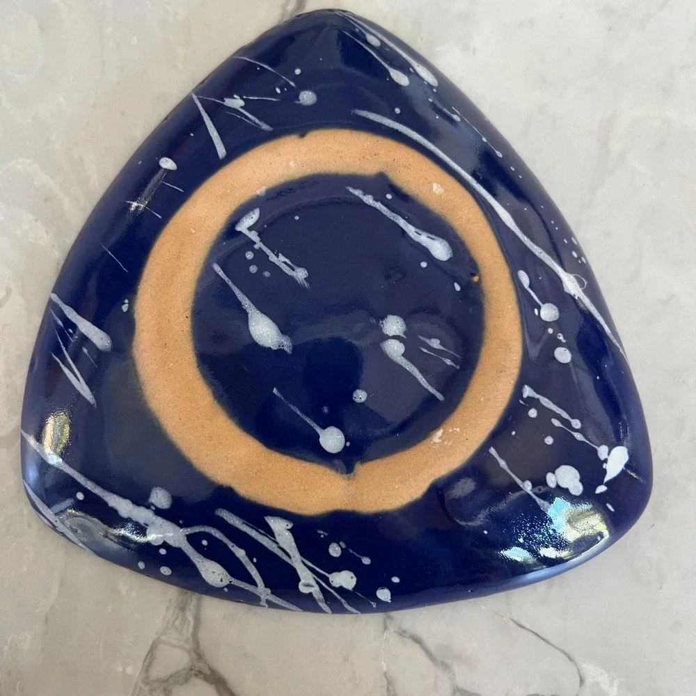 Blue and white Splatter Trinket Dish‎
